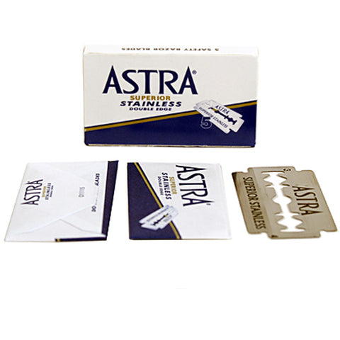 ASTRA SUPERIOR STAINLESS DOUBLE EDGE BLADES- 5 COUNT - Prohibition Style