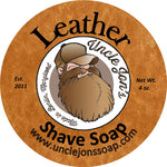 UNCLE JON'S NATURAL SHAVE SOAP - LEATHER - Prohibition Style